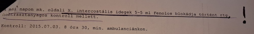 Dr Horváth J. Attila, Pécsi Fájdalomambulancia, fenol neurolysis